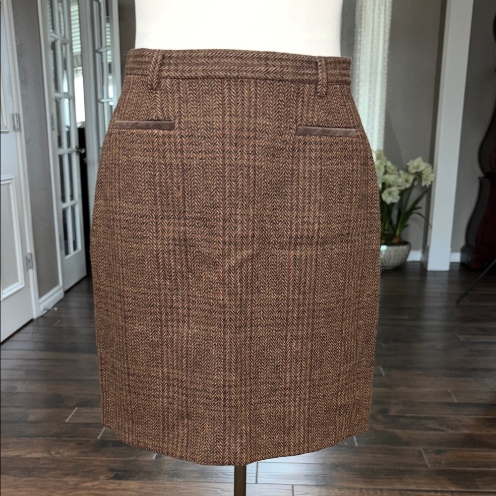 Harold’s Wool Brown Plaid Skirt